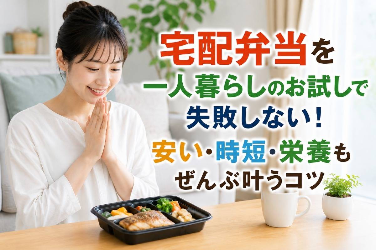 宅配弁当を一人暮らしのお試しで失敗しない！安い・時短・栄養もぜんぶ叶うコツ