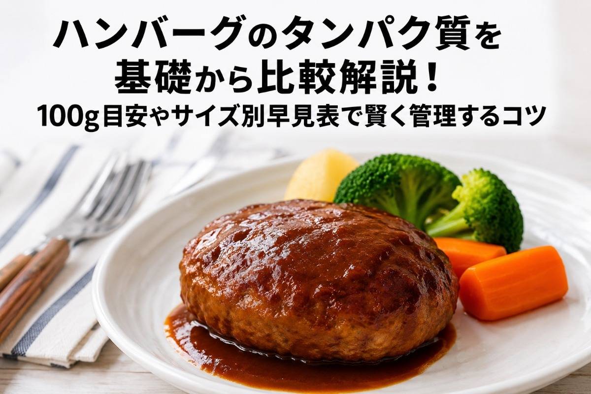 ハンバーグのタンパク質を基礎から比較解説！100g目安やサイズ別早見表で賢く管理するコツ